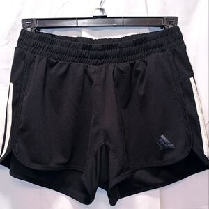 S Black Adidas shorts white striped sides